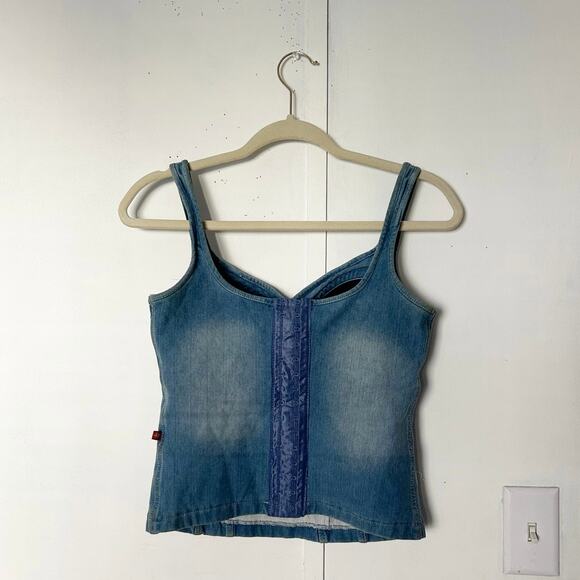 Blue Denim Sleeveless Top - Picture 4 of 5